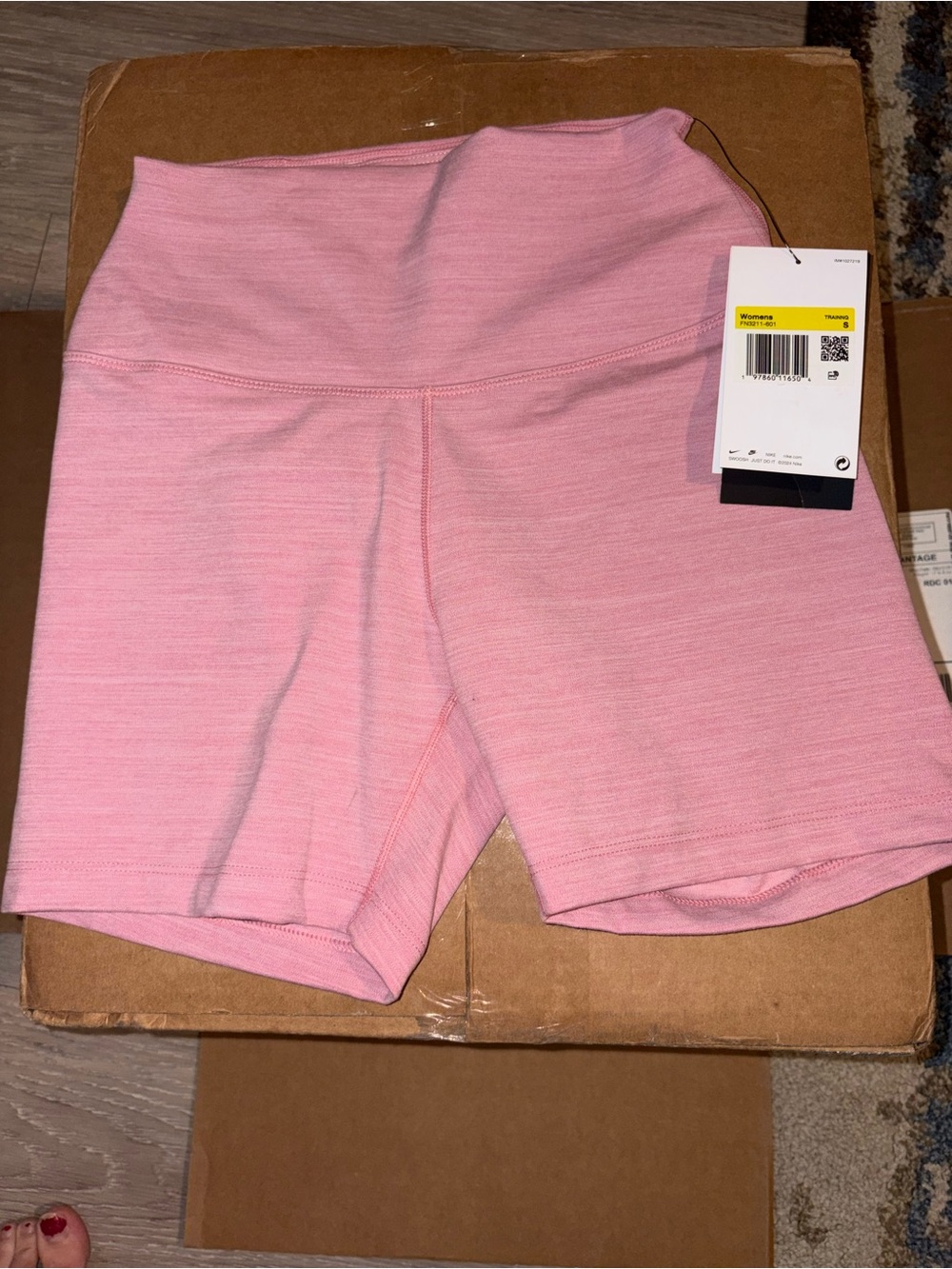 Nike Women's Light Pink High-Waist Bike Shorts